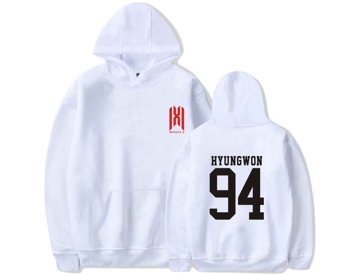 

KPOP Monsta X WE ARE HERE World Tour Cap Hoodie Unisex Sweater HYUNGWON 94 Outwear Tops