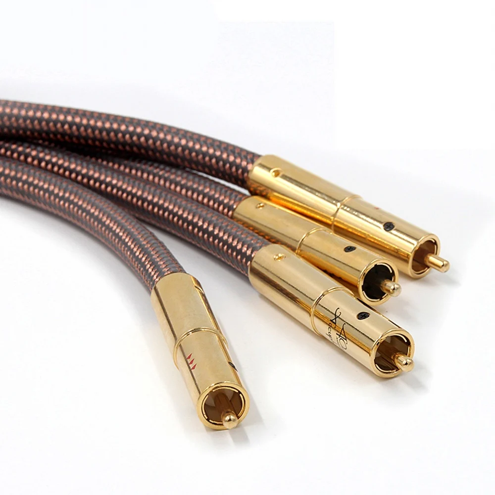 Hifi high-end Accuphase 40th Anniversary Edition OCC pure copper RCA Interconnect Audio Cable Gold plated CD amplifier amp - купить по