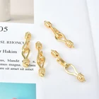 Застежка-молния из латуни с настоящим позолоченным покрытием, соединители для браслетов, ожерелий, концевые застежки, соединители, аксессуары для изготовления ювелирных изделий