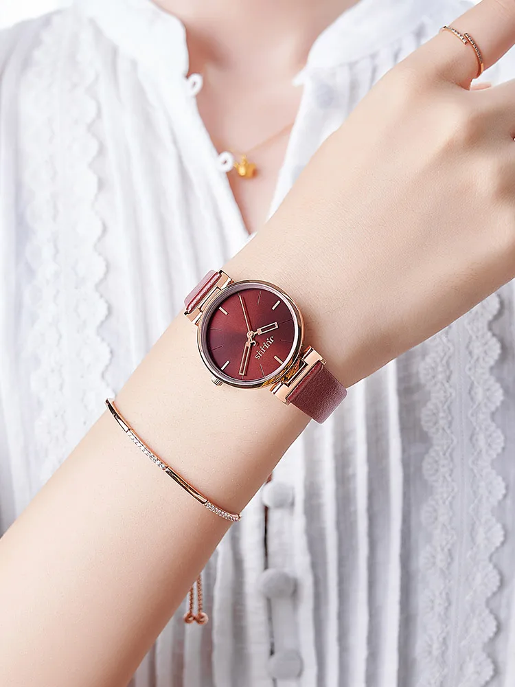 

Julius Women's Real Leather Lady Watch Japan Quartz Girl Alloy Buckle 3bar Fashion Casual Hardlex Round Quartz Wristwatches Box