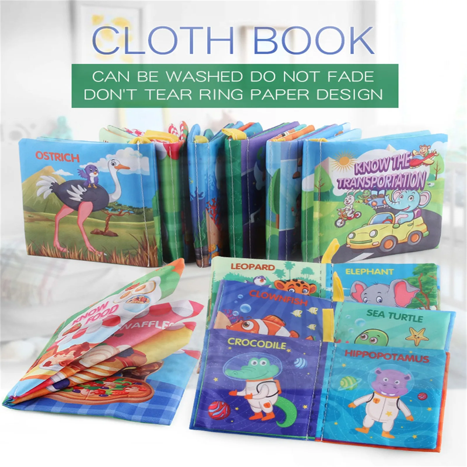 

Preschool Cloth Toys Baby Intelligence Development Picture Learning Three-dimensional Cloth Book Funny Children's Toy 2021 Jouet