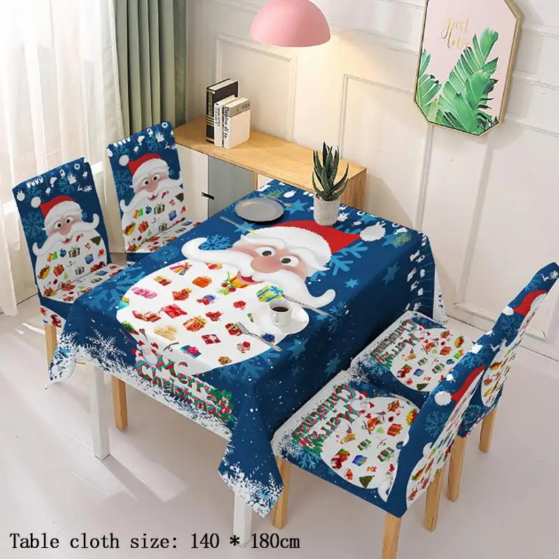 Рождественская скатерть Набор чехлов на стул декор для кухонного стола