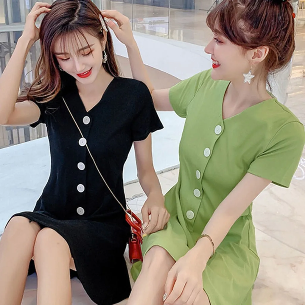 Прямые продажи с фабрики женские v-образным вырезом Темперамент сплошной цвет