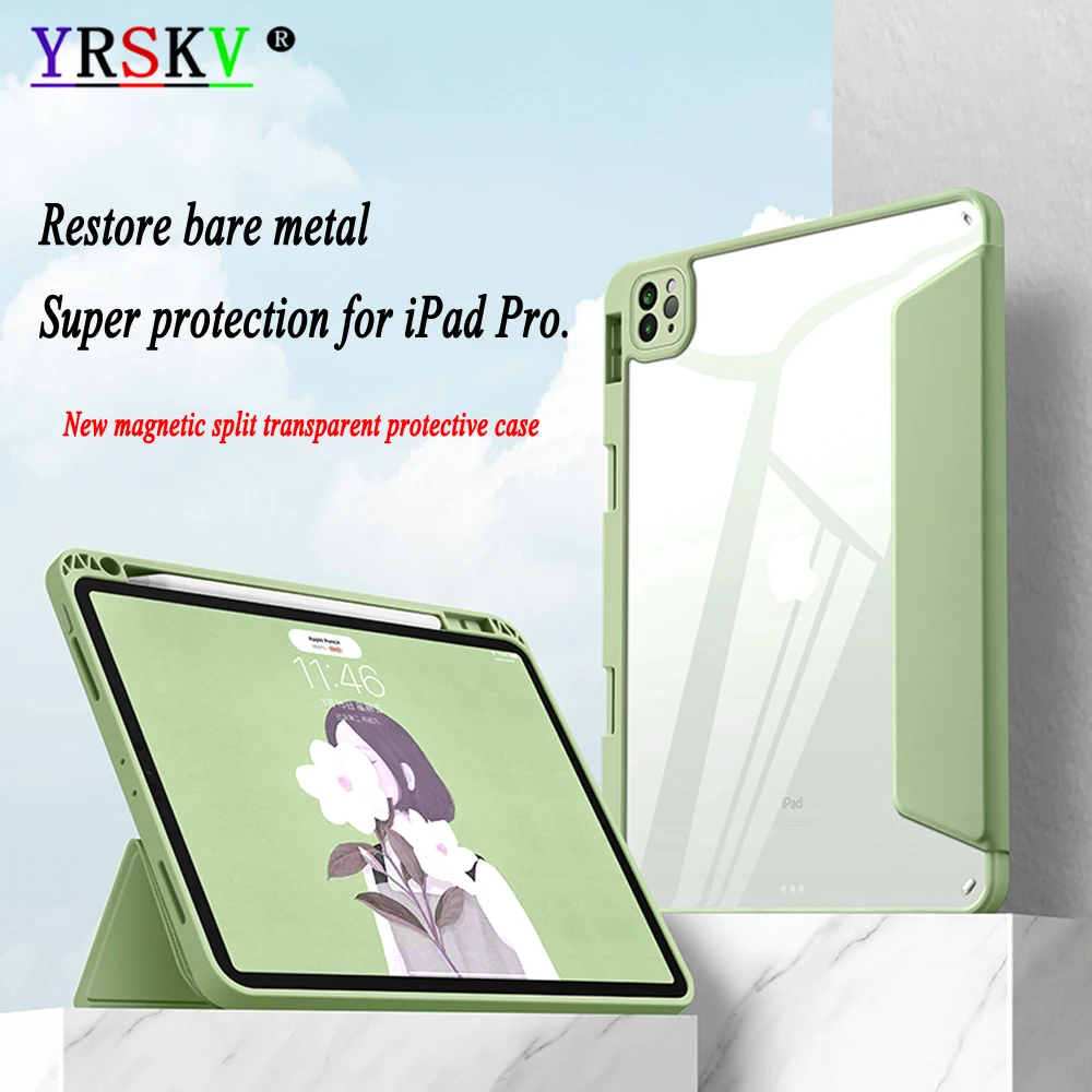 

New Magnetic Split Protective Cover For iPad 2021 M1 Pro 11 10.9 10.5 10.2 inch Funda 7th 8th 9th Gen Air 5 4 3 Pencil Case