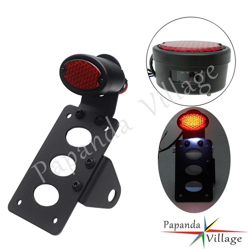 Светодиодный задний фонарь с кронштейном номерного знака для Harley Honda Cafe Racer Chopper