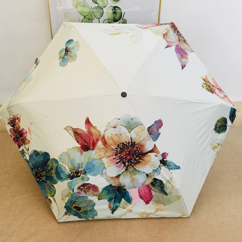 

Pocket Design MINI Umbrella Rain Women Small Sun/Rain Women's Sunshine Five Folding Umbrellas Compact Umbrella 50Ry128