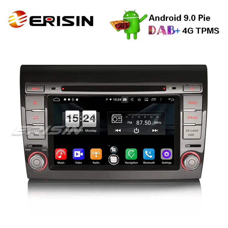 Erisin ES7771F 7 &quotAndroid 9 0 автомобильный DAB + DVD 4G BT SD WiFi OBD DVB T GPS Navi для Fiat Bravo|Автомагнитолы|