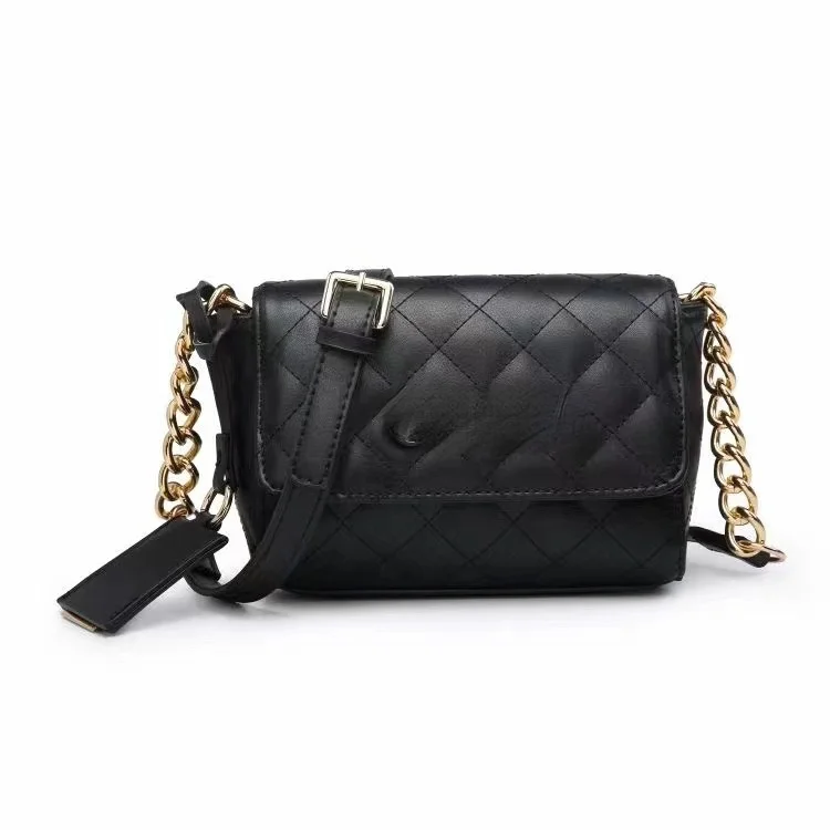 

2021 New European and American Simple Solid Color Rhombic Sewing Chain Small Square Bag Shoulder Messenger Bag
