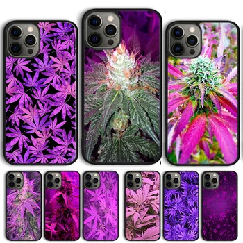 Purple Weed Leaf Pot Kush 420 Phone Case Cover For iPhone 15 14 13 12 Pro Max mini 11 Pro Max XS X XR 6S 7 8 Plus SE 2020 Coque