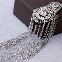 diy one piece breastpin tassels shoulder board epaulet metal patches for clothing qr 2593