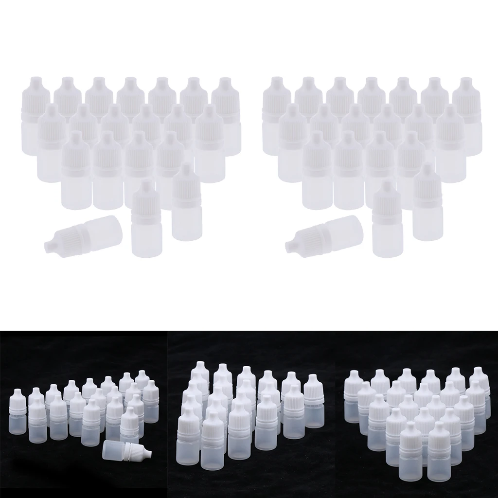 

Pack of 40pcs, Refillable Empty Eye Drops Bottles, Essential Oil Perfume Makeup Vials Jars