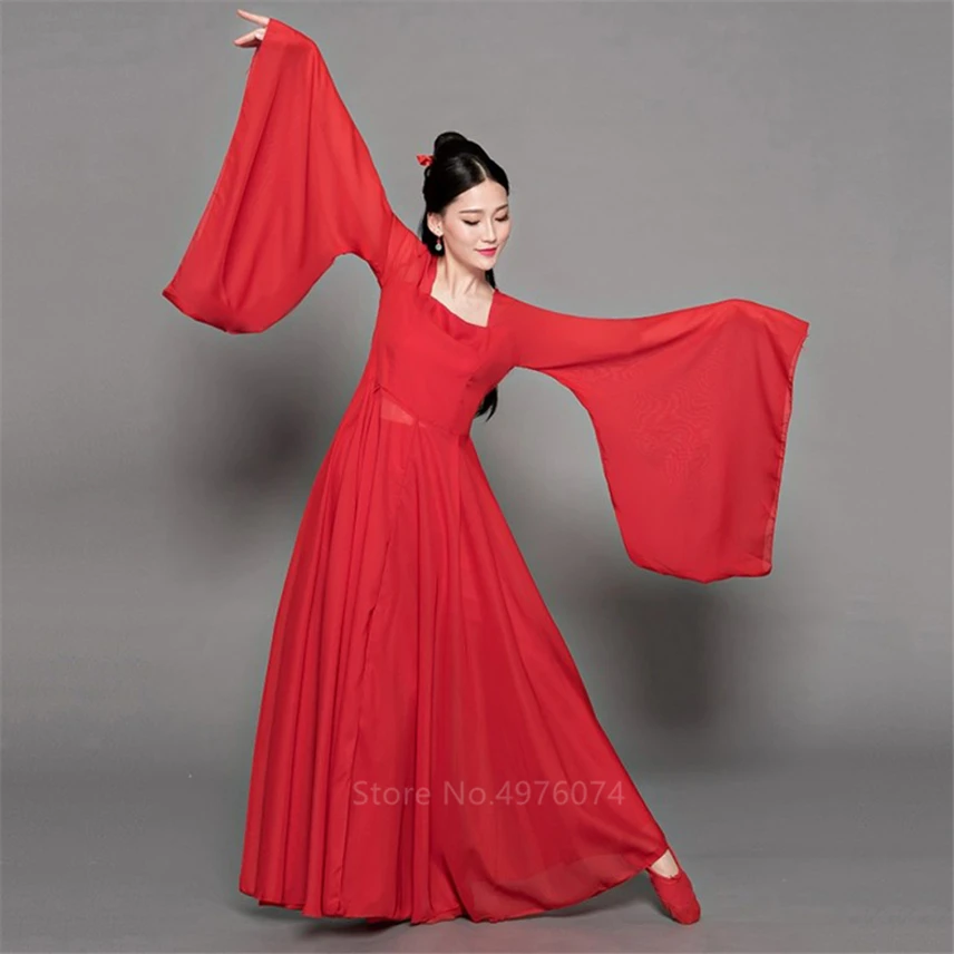 Женский танцевальный старинный костюм ханьфу китайские народные танцы
