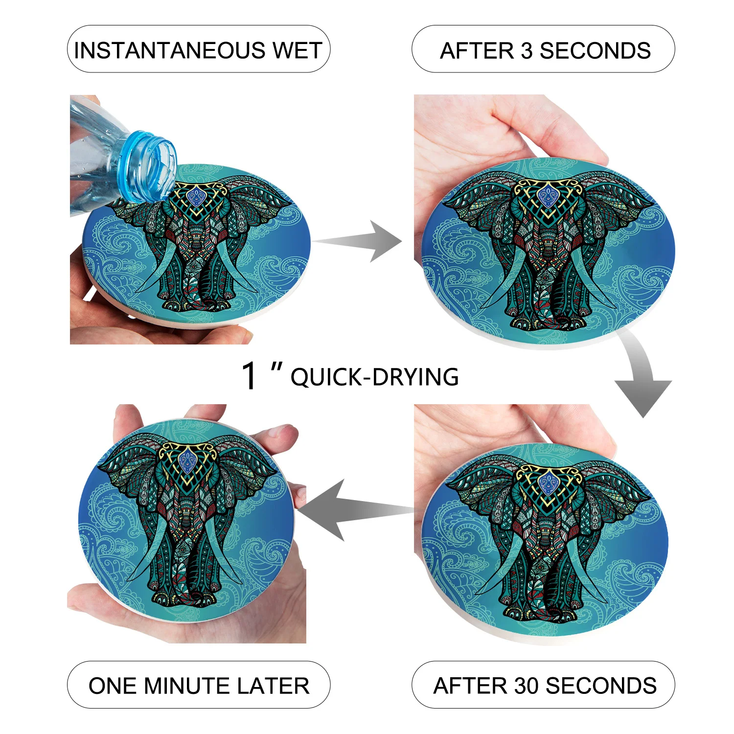 Керамическая подставка для напитков С Рисунком Слона Пейсли украшение стола