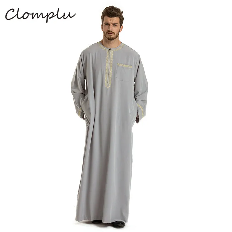 Clomplus мусульманская абайя Jubba Thobe модная кафтан Арабская одежда мужская