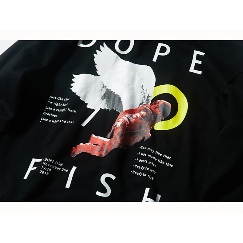 Angel астронавт печатная мужская толстовка с капюшоном Толстовка Уличная