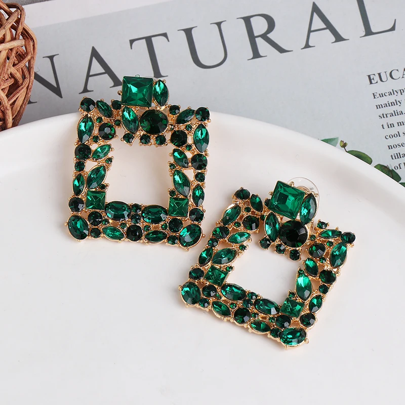 AOTEMAN квадратные мульти Зеленые Черные Красные Стразы геометрической формы ZA