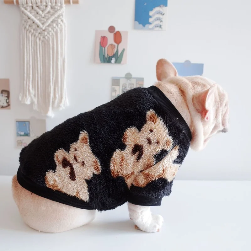 

Мультяшный медведь для домашних питомцев, брикет для маленьких и средних собак, пальто для милой собаки, французского бульдога, шнауцера, мо...