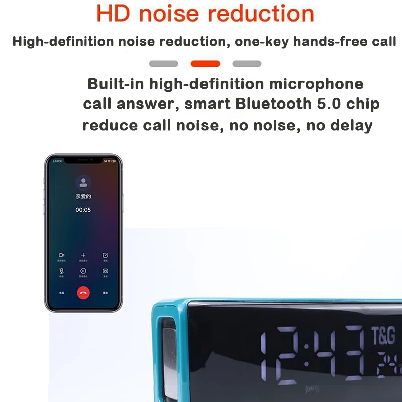 Беспроводные Часы tg174 bluetooth колонка будильник с дисплеем портативный fm сабвуфер