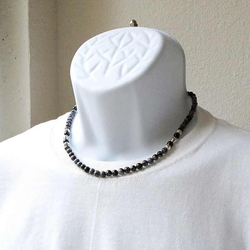 Мужское ожерелье из черного оникса искусственная работа для мужчин парней пап
