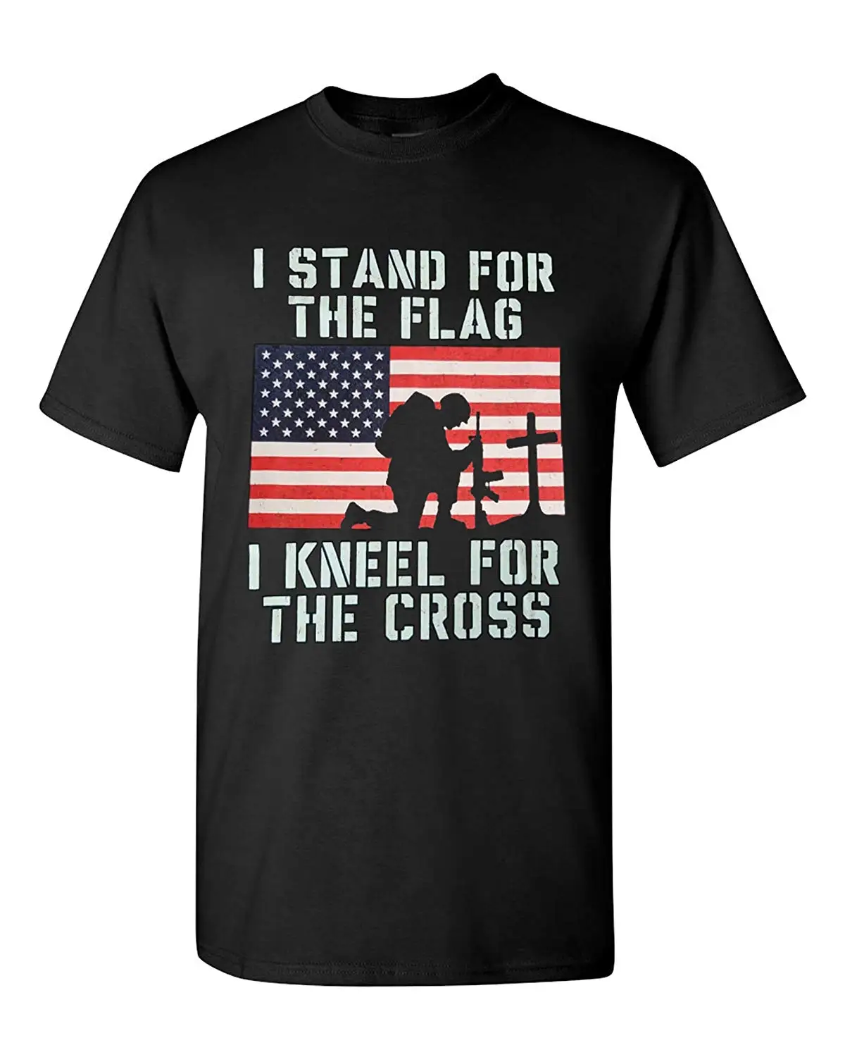 Футболка I Stand for The Flag Kneel Cross патриотическая Военная США| |