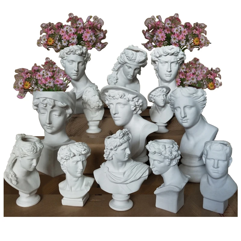 Creative Resin Imitation Plaster Vase David Sculpture Head Flower Arrangement statue Apollo Venus Home Decor R4501 | Дом и сад