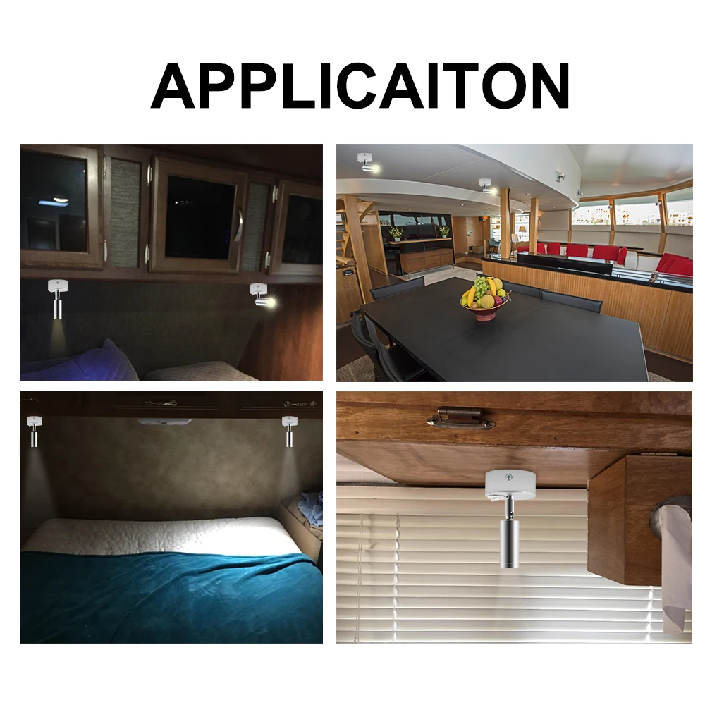 Регулируемый RV 12V лампа для чтения поверхностное крепление точечный настенный светильник светодиодный гибкий переключатель караван прикроватная лампа для кемперов Лодка Внутренний свет