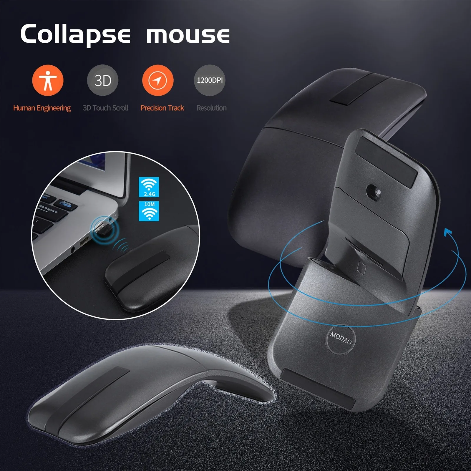 Бесплатная доставка ультратонкая Складная сенсорная Беспроводная оптическая