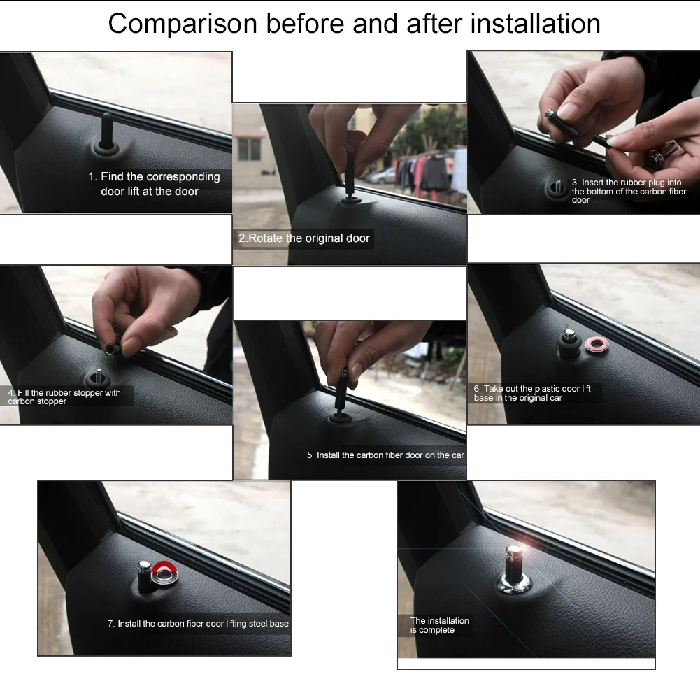 Автомобильный Дверной штырьковый замок подъемный болт обшивка из углеродного