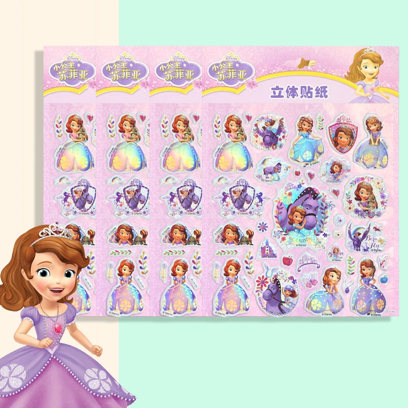 Disney Cartoon Frozen Princess Elsa Anna Mickey Minnie Bubble Stickers Snow White Sofia Labels For Kids Notebook Decor | Игрушки и хобби