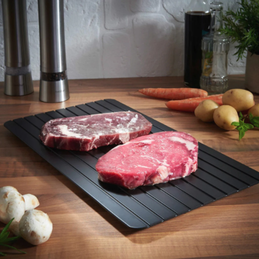 Алюминий быстро тарелка для разморозки размораживание лоток размораживайте Еда