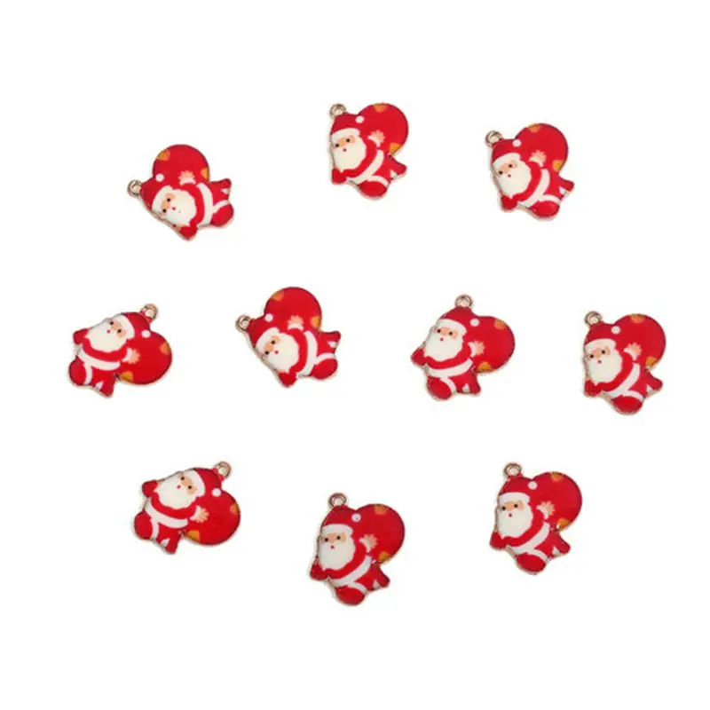 10 шт цинкового сплава Рождественские Подвески Подарочная коробка дерево шапка