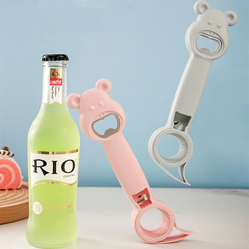 

4 in 1 Manual Lid Remover Multifunctional Bottle Opener Beer Corkscrew Wine Opener Jars Opener Kitchen Tools Lid Off Gadgets New