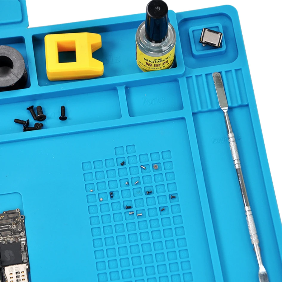 S-110 120/B 130/+ 140 150 160/A/C 170 180A1 Heat Resistant Repair Magnetic Silicone Pad Maintenance Platform Desk Mat 100pcs/lot |