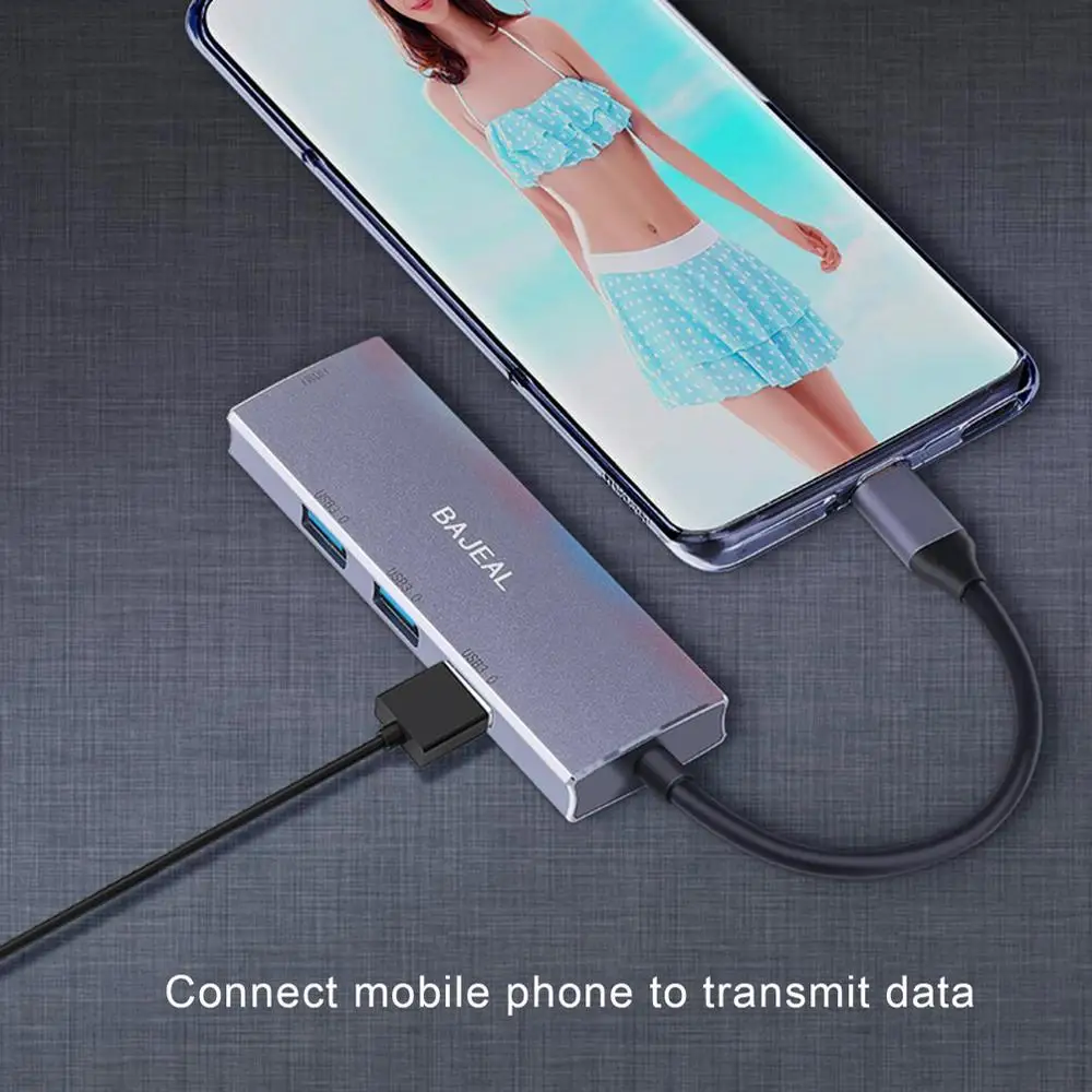 

Computer Expansion Card Four-In-One Type-C Docking Station Can Connect USB C Hub to 4KC Type Docking Adapter Multi-Function