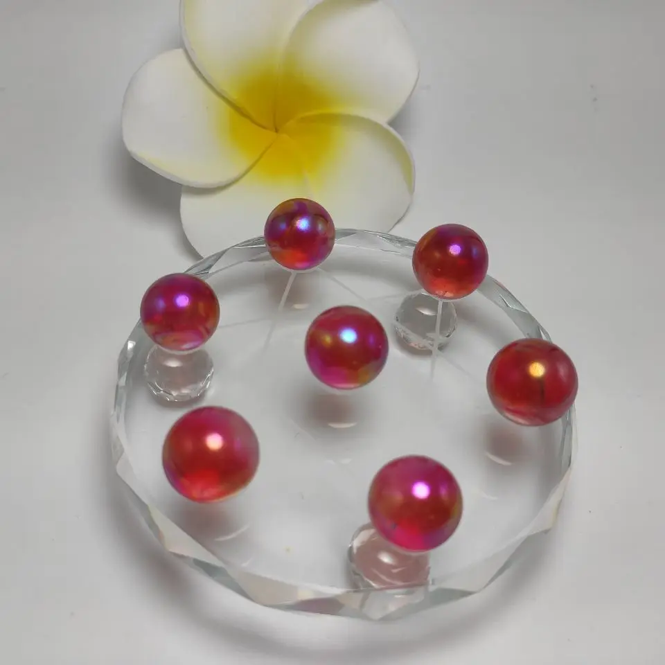 7 шт. красные титановые гальванические кварцевые Хрустальные шарики стандартных