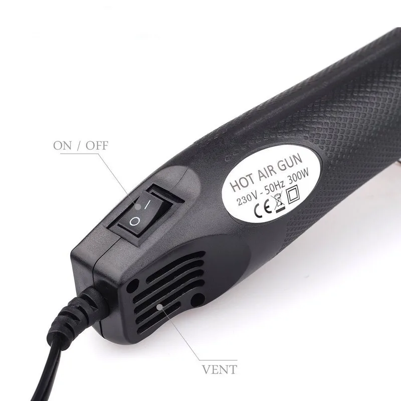 

DIY hot air gun power tool hot air 300W temperature gun with support seat shrink plastic DIY tool color heat gun