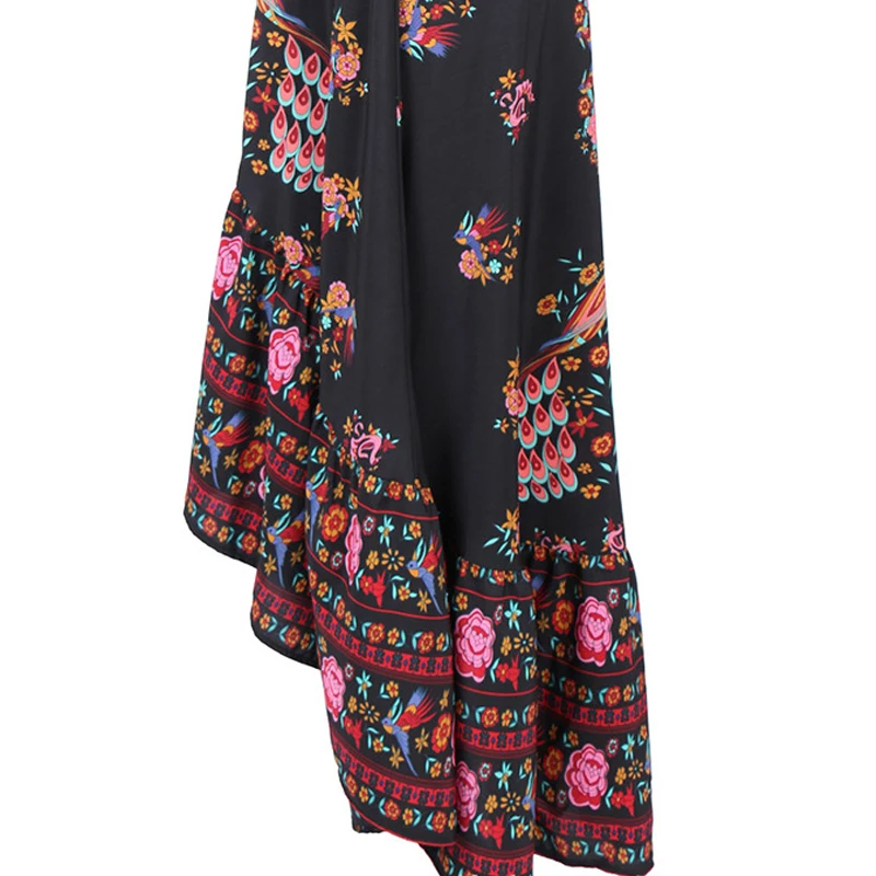 Шифоновое женское платье с цветочным принтом Длинные вечерние без рукавов