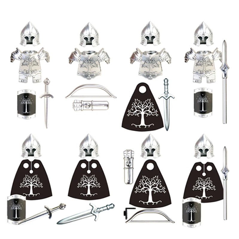 Koruit KT1014 Gondor солдаты Lancer Archer средневековый рыцарь фигурки аксессуары шлем