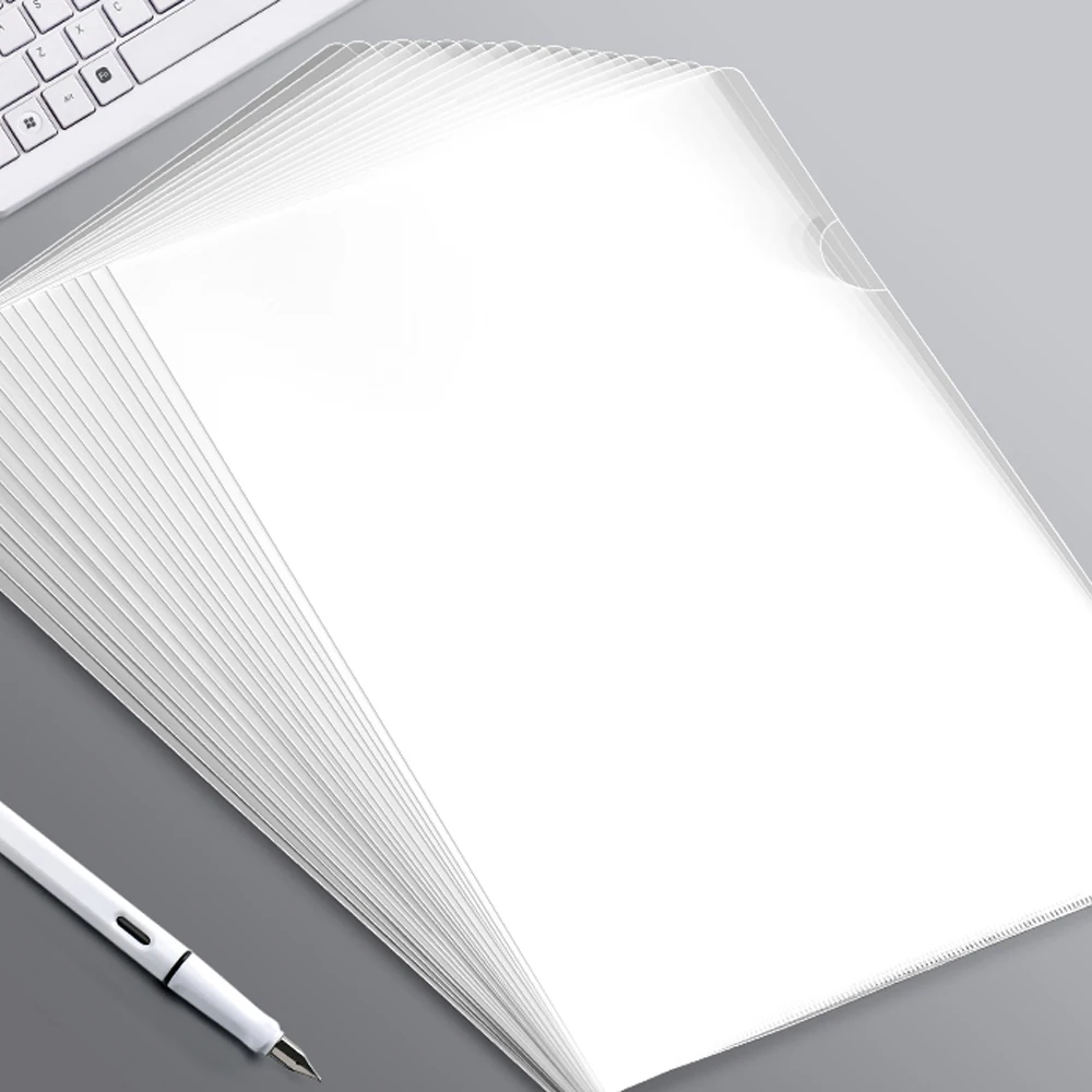

30pcs A4 Letter Size Plastic Clear Cut Flush Folder Document Protector for Home School Office Supplies