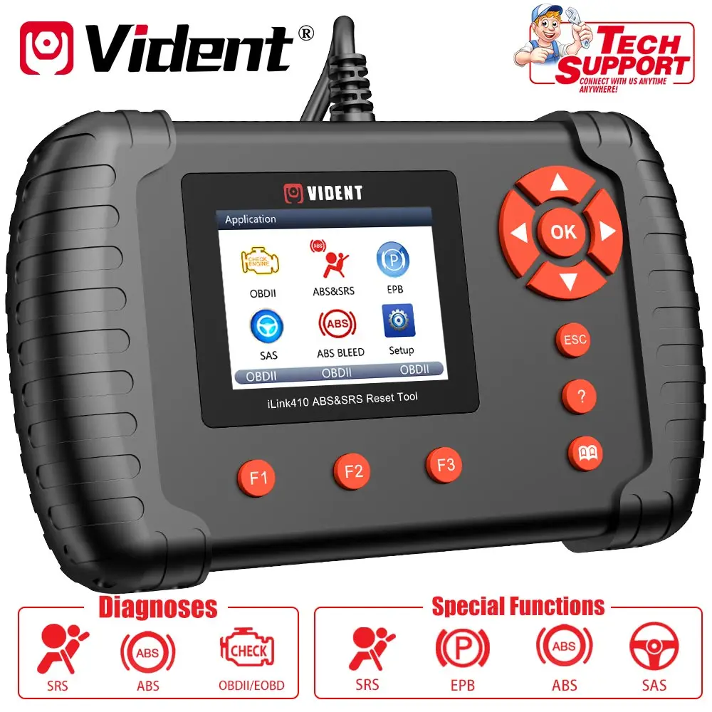 Vident iLink410 ABS SRS OBDII Автомобильный диагностический инструмент считывание кода