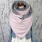 Шарф женский однотонный в горошек, Модный мягкий теплый повседневный шарф с принтом на пуговицах, шали, цветной шарф, 2020