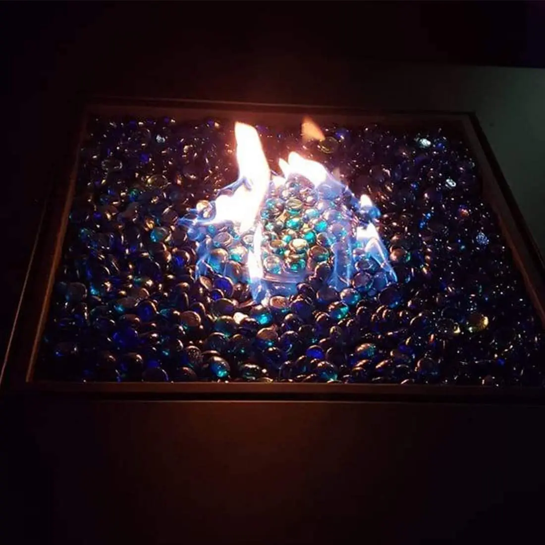 Голубой огненный Стекло камни для костра бусины газовый камин или натуральный