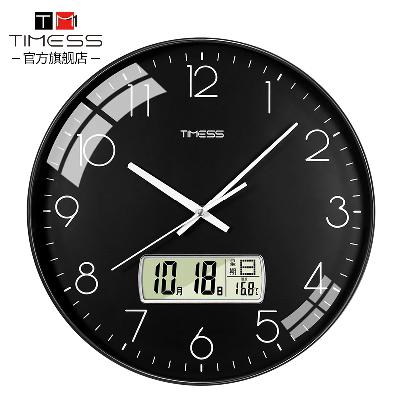 Big Wall Clock Living Room Creative Silent Led Electronic Clocks Calendar Watches Home Decor Kitchen | Дом и сад