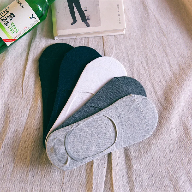 5 пар/набор Для мужчин носки летние дышащие следы Нескользящие Лоферы Лодыжка