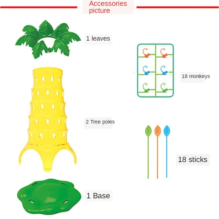Juego de mesa interactivo para ni&ntilde;os, juguete educativo cognitivo de Color, mono trepador, &aacute;rbol, ca&iacute;das-3