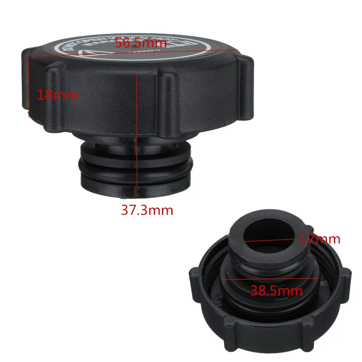 Черная новая пластиковая крышка расширителя/нагревателя охлаждающей жидкости