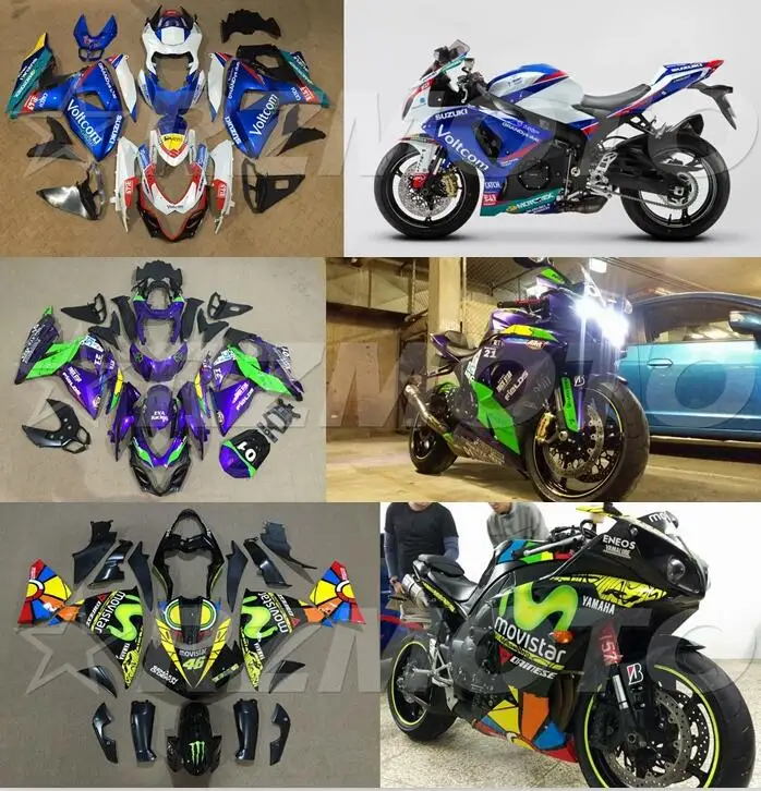 ABS мотоцикл обтекатель комплект для SUZUKI K5 K6 K7 K8 GSXR углеродное волокно узор переводная печать ACEKITS Магазин № 0117