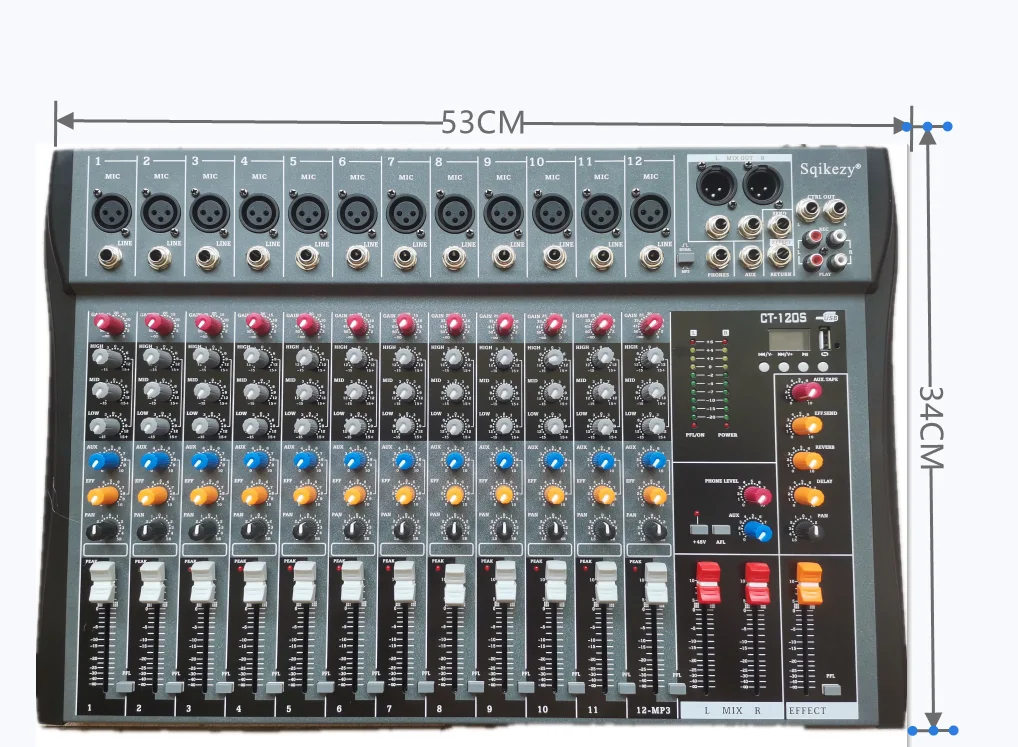 12-позиционный Миксер с функцией MP3 и фантомным питанием 48 В | Электроника