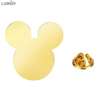 laidojin new fashionable gold cute cartoon mickey brooch badge for clothes backpack pins for kawaii clothing metal trinkets