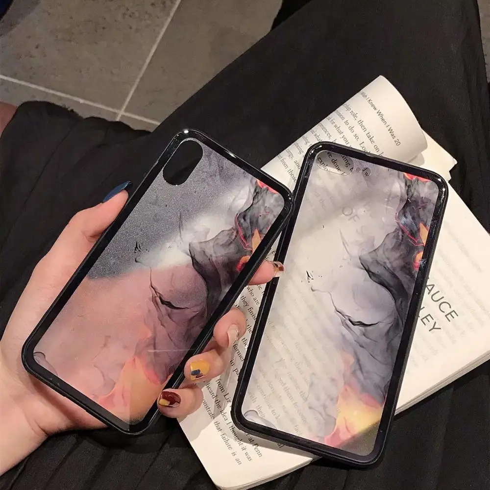 PEIPENG Прозрачный Бампер стеклянный чехол для iPhone X XR XS Max роскошный противоударный